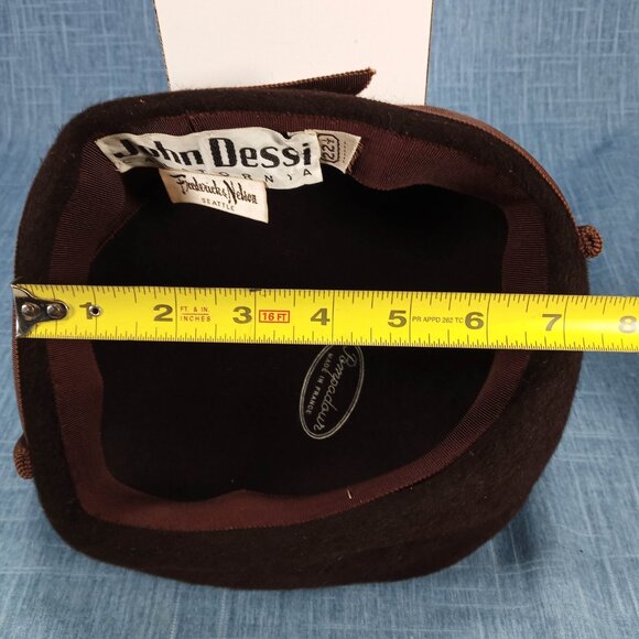 1950s Chocolate Brown Felted Fur Hat with a Ribbon from Frederick and Nelson - Picture 7 of 7